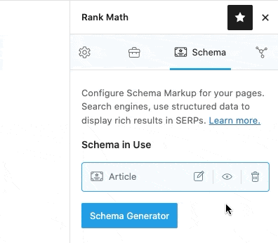 Deleting Schema from Schema Generator