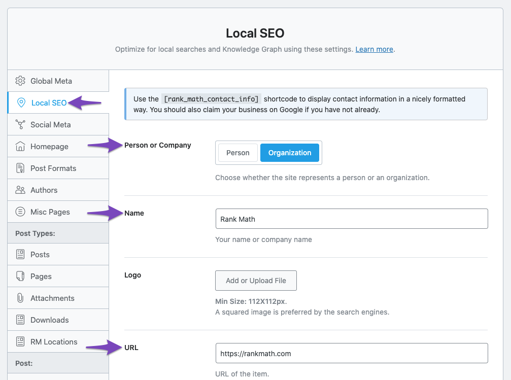 Local SEO Settings for Product Schema