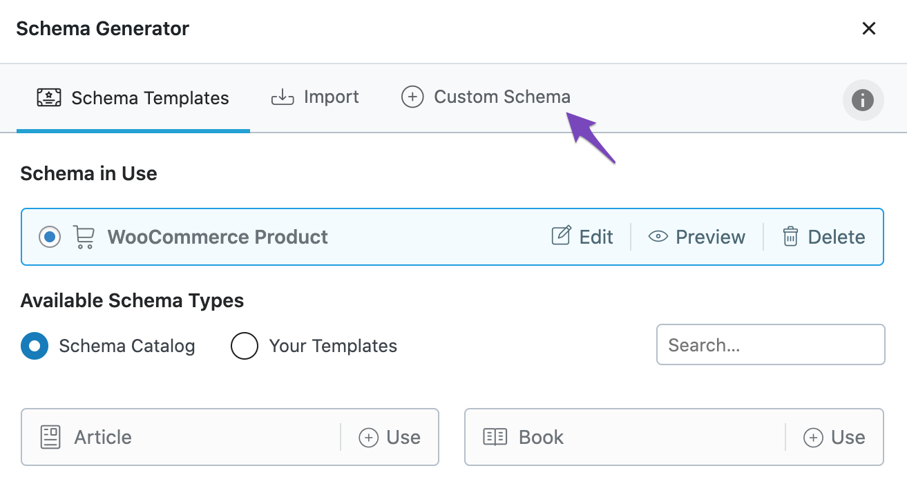 Open Custom Schema