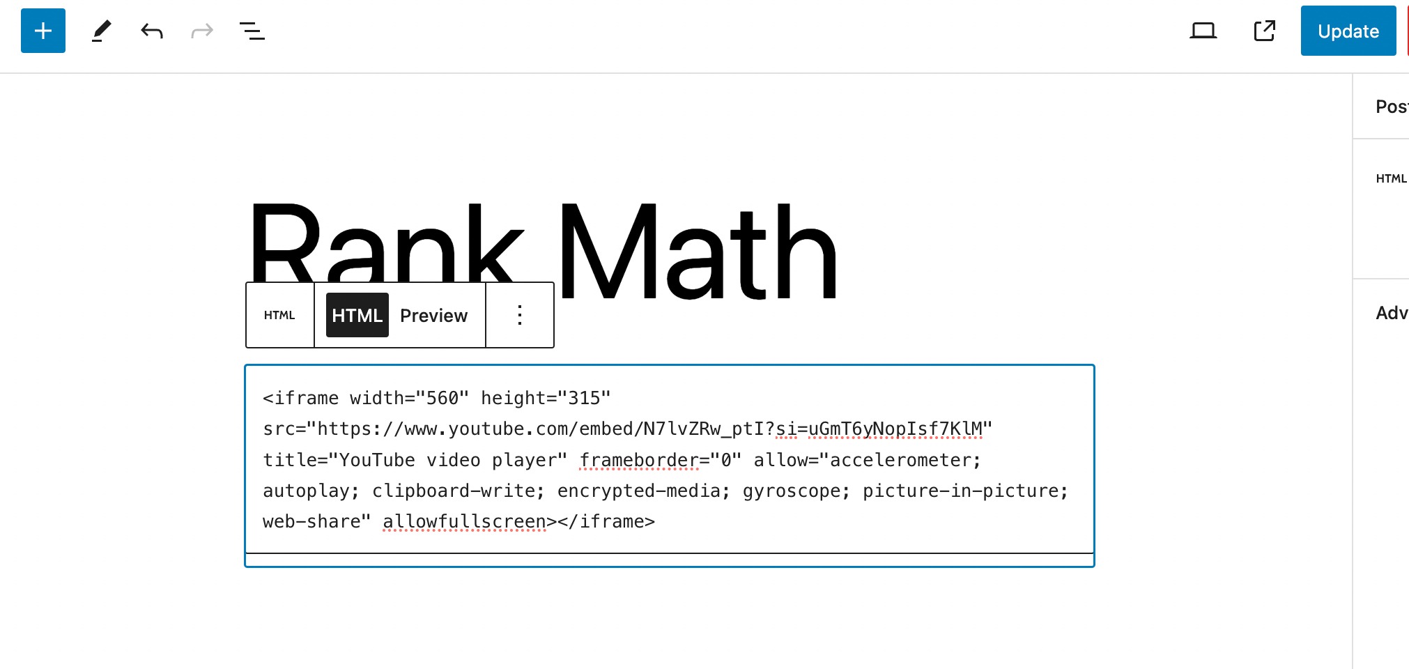 Add custom HTML