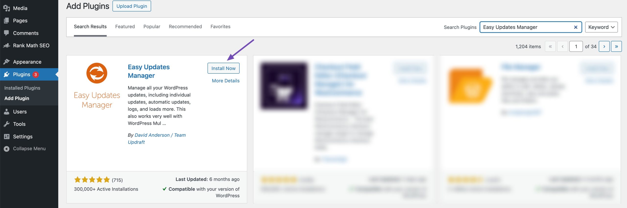 Use plugin to disable automatic updates