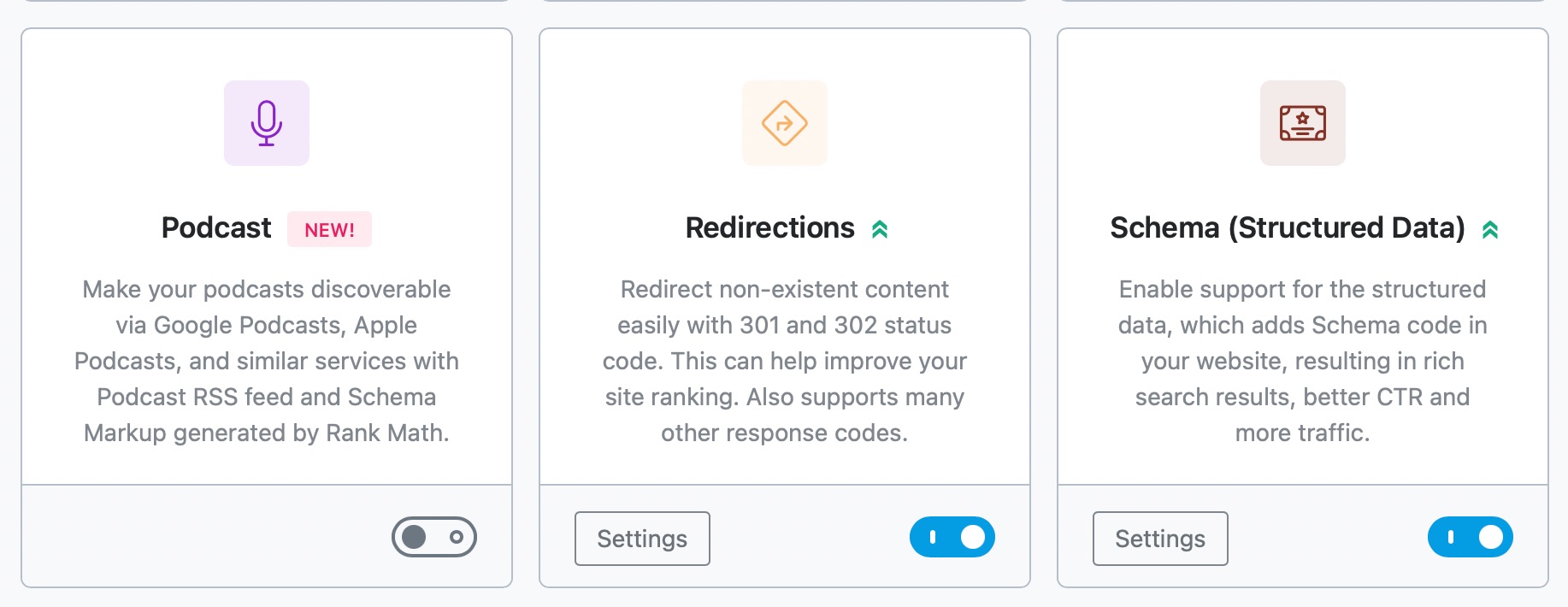 Activate Redirections module