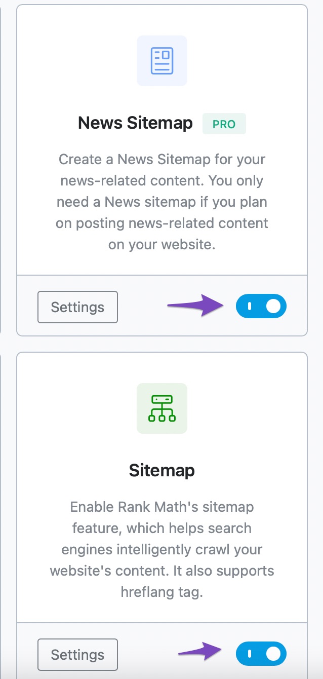Enabled News Sitemap as Sitemap module is activated.