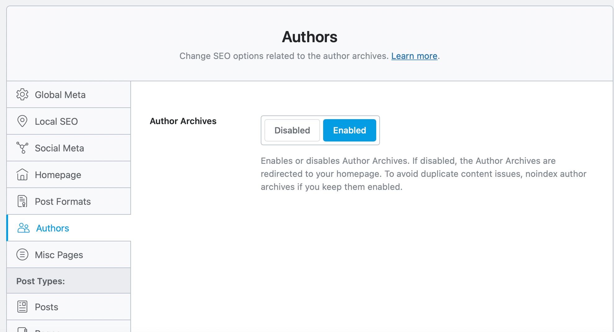 Authors SEO Titles & Meta settings