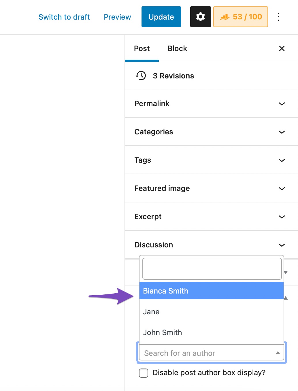 add multiple authors from the drop-down menu