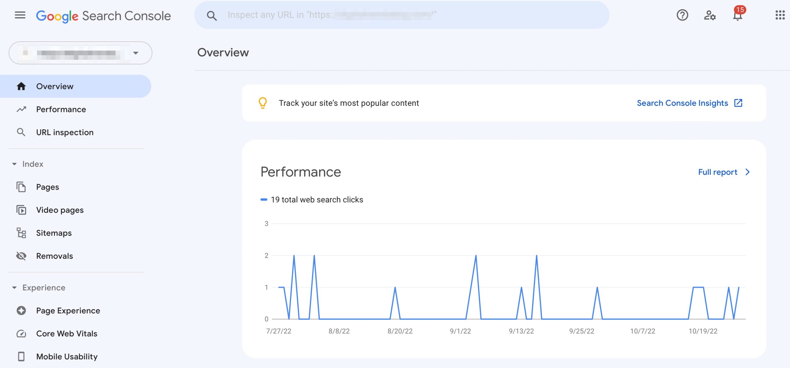 Google Search Console Dashboard