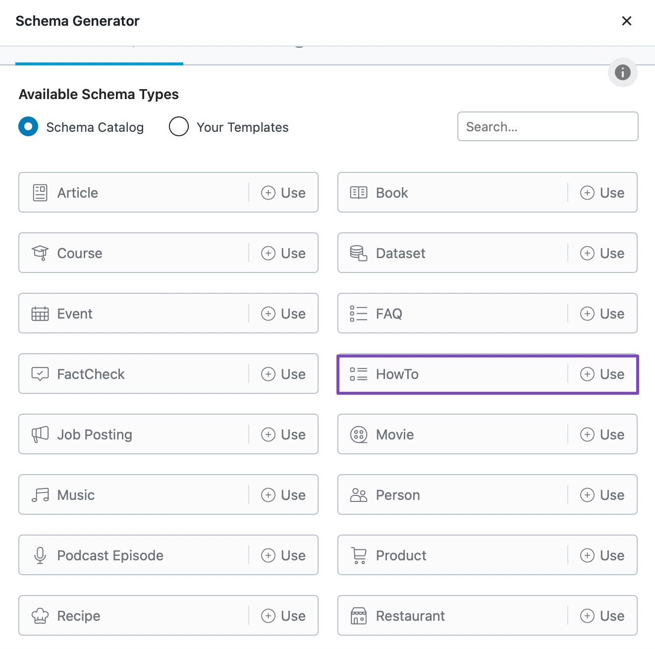 Choose HowTo Schema in Schema Generator