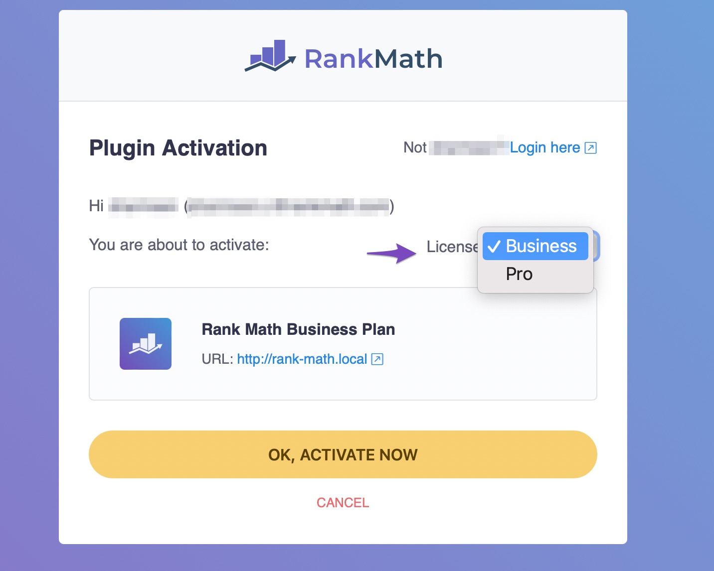 Activate Rank Math License