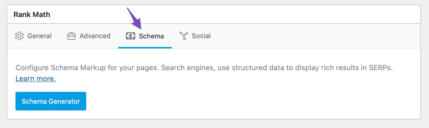 Navigate to Schema Generator