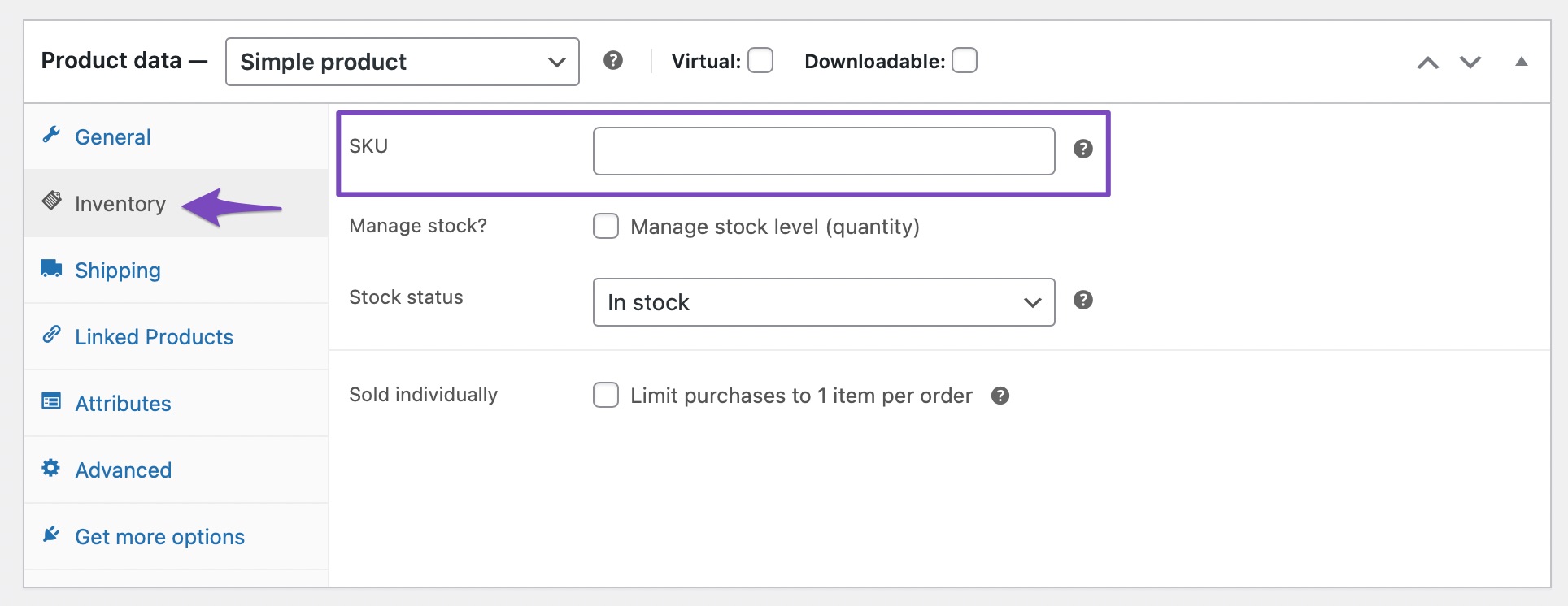 WooCommerce product SKU