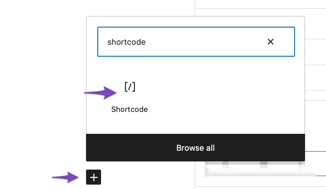 Add shortcode to post/page