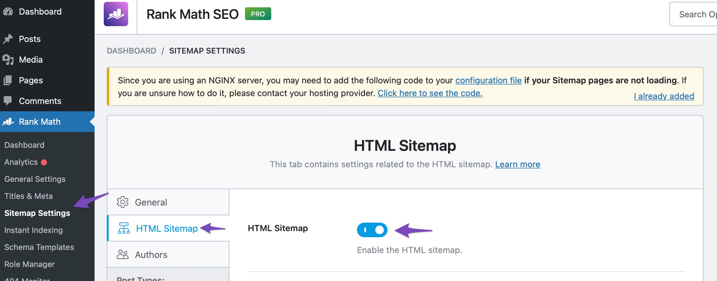 HTML sitemap