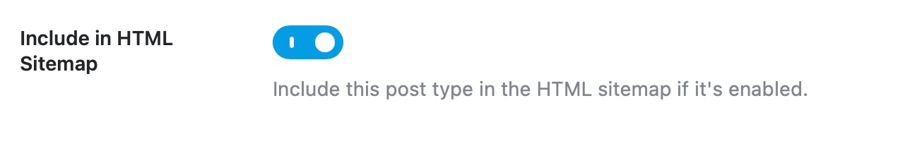 Include in HTML Sitemap settings