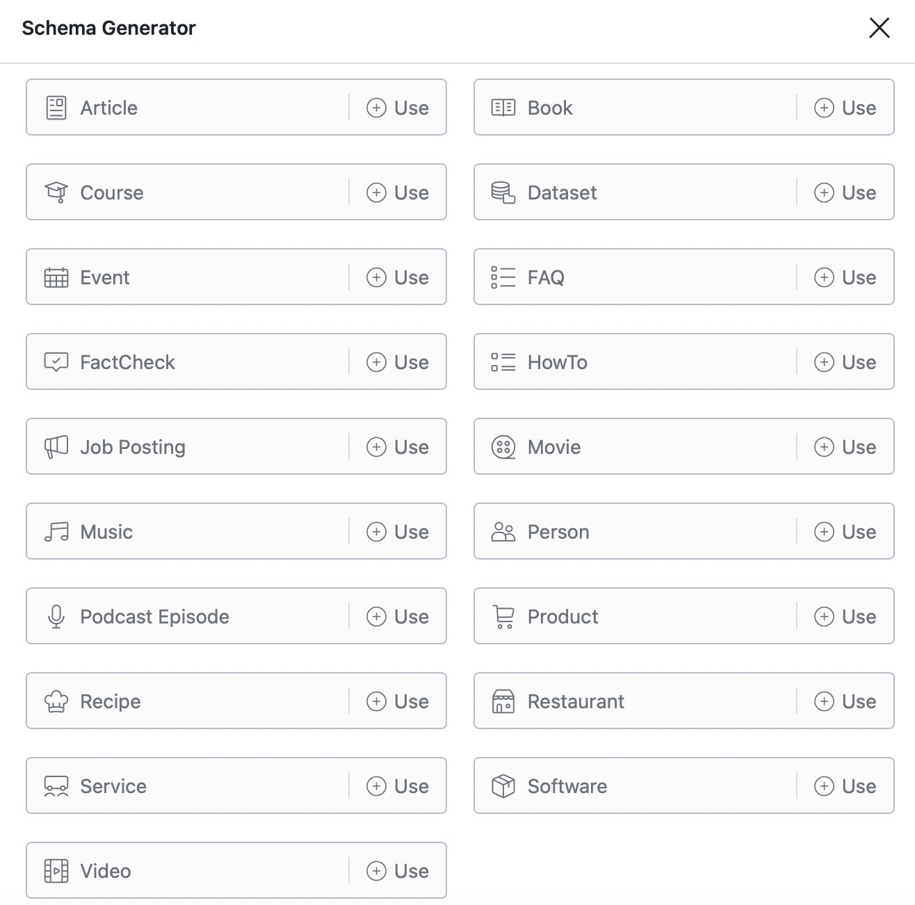 Schema Markup Types