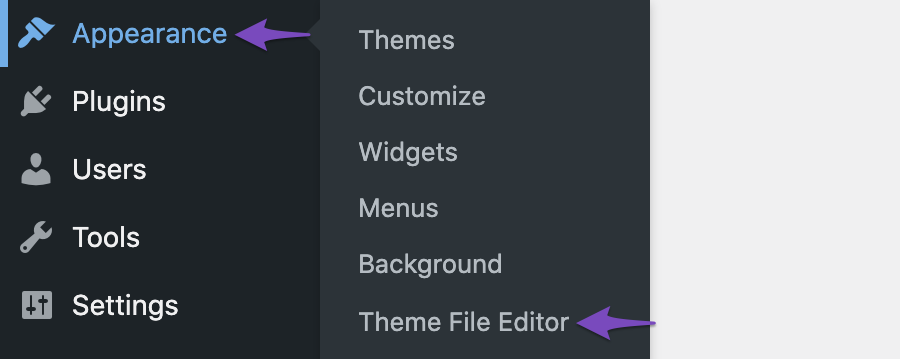 Navigate to the Theme File Editor