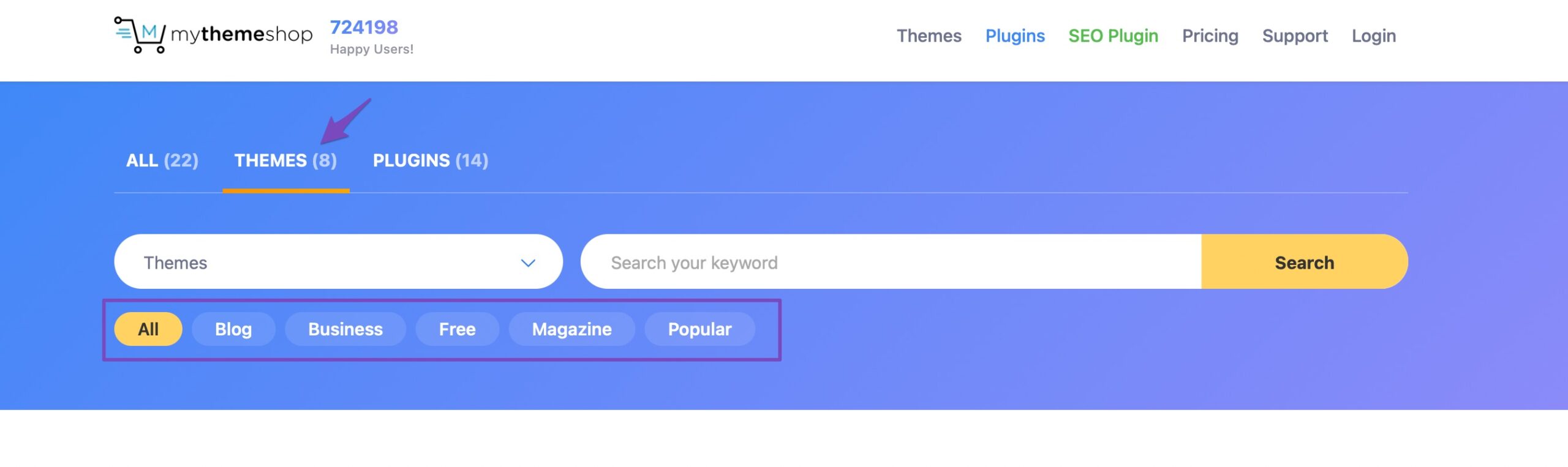 Internally link categories example