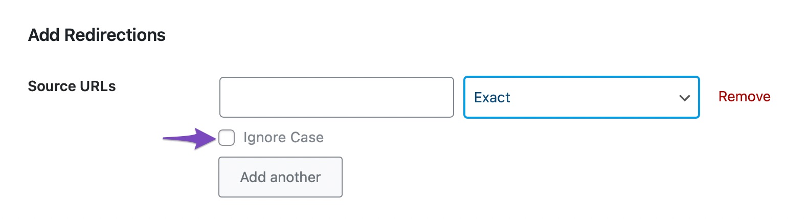 Check or uncheck Ignore case option