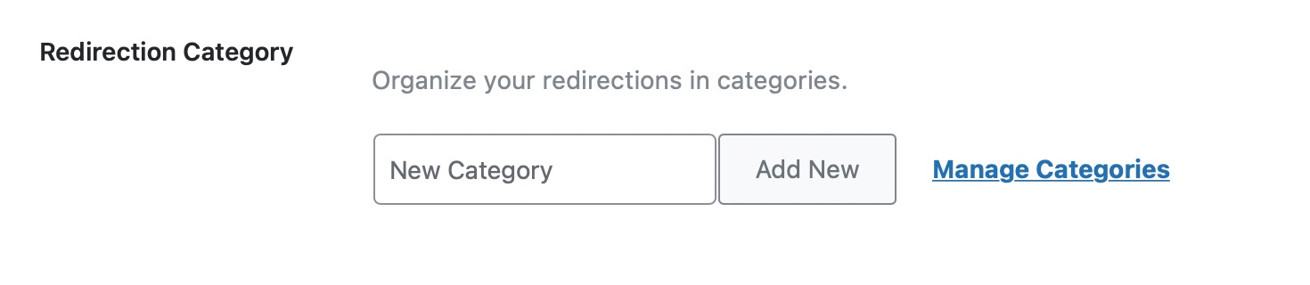 Add Redirection category