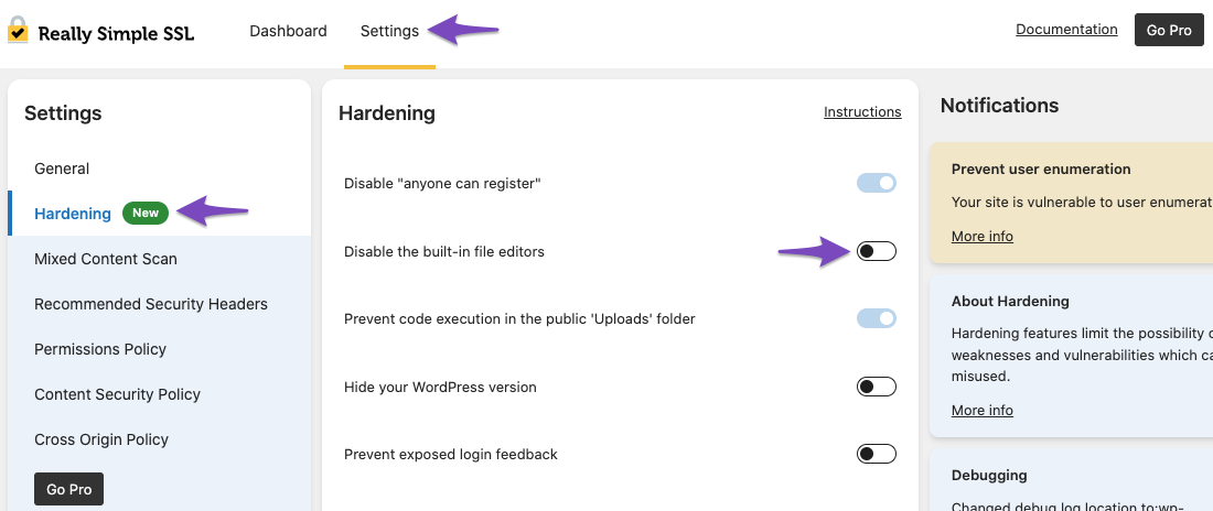 Disable the built-in file editors from ReallySimple SSL plugin