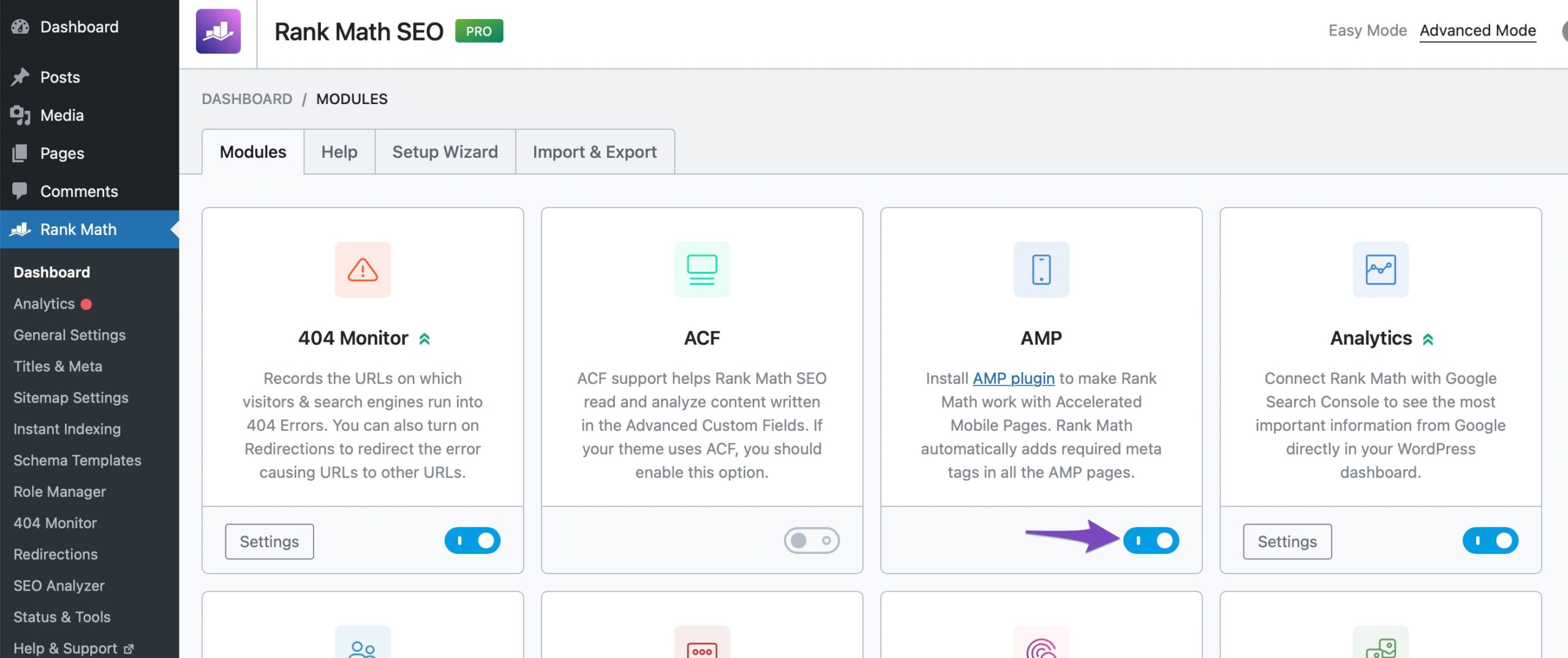 Enable AMP module