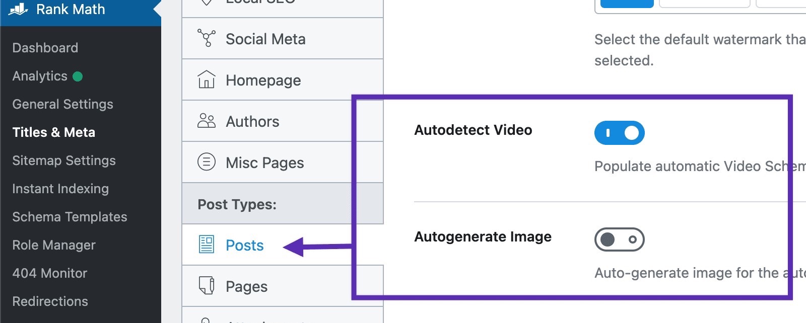 Auto Detect Video for specific post types