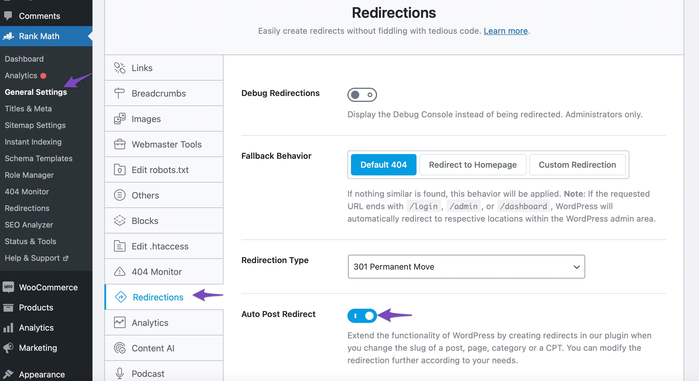 Enable Auto Post Redirect