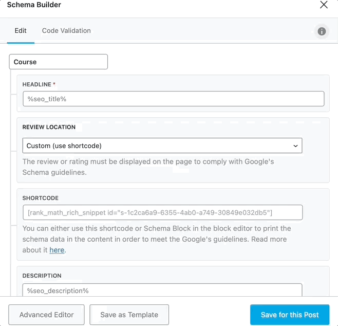 Course Schema Builder