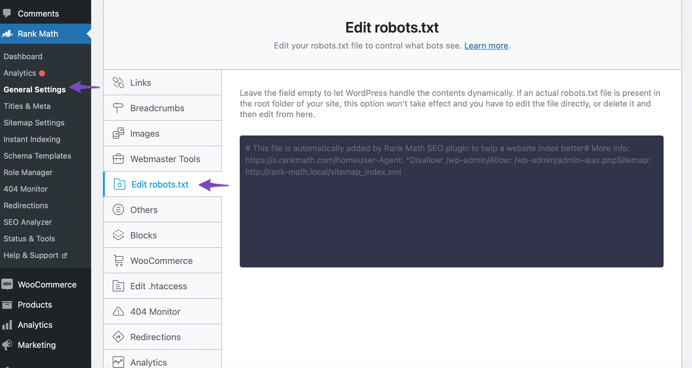 Copy and paste robots.txt content