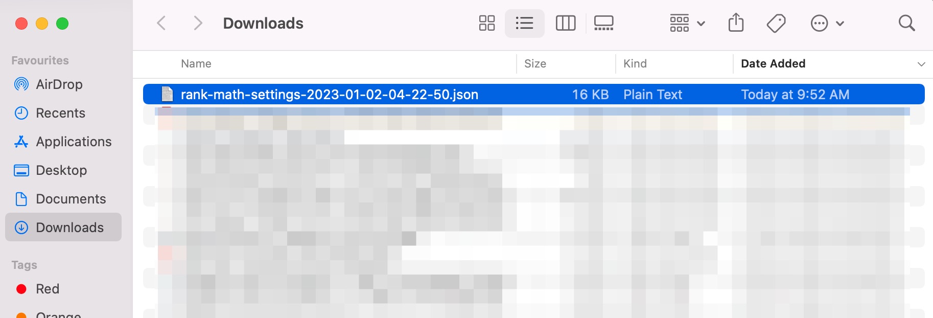export file timestamp