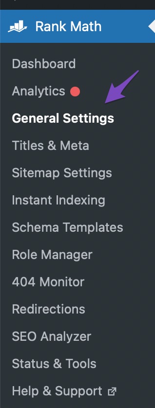 Rank Math General Settings