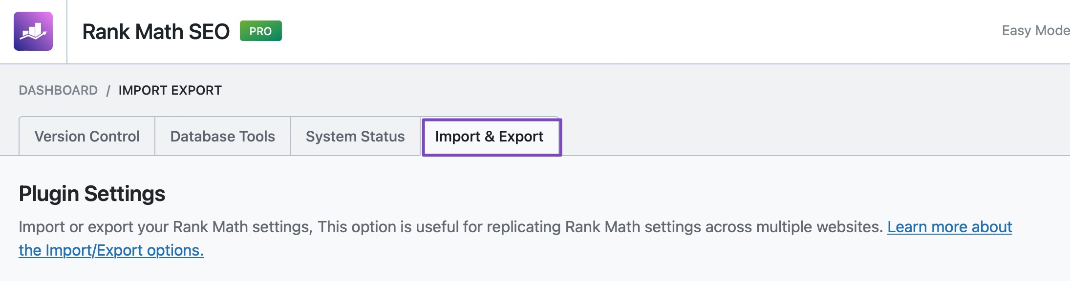 Click on Import and Export tab