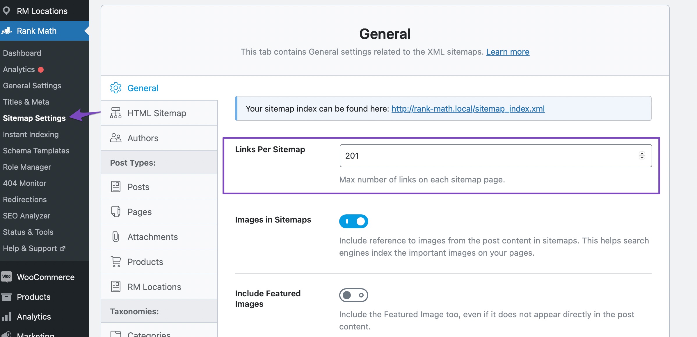 Increase links per sitemap