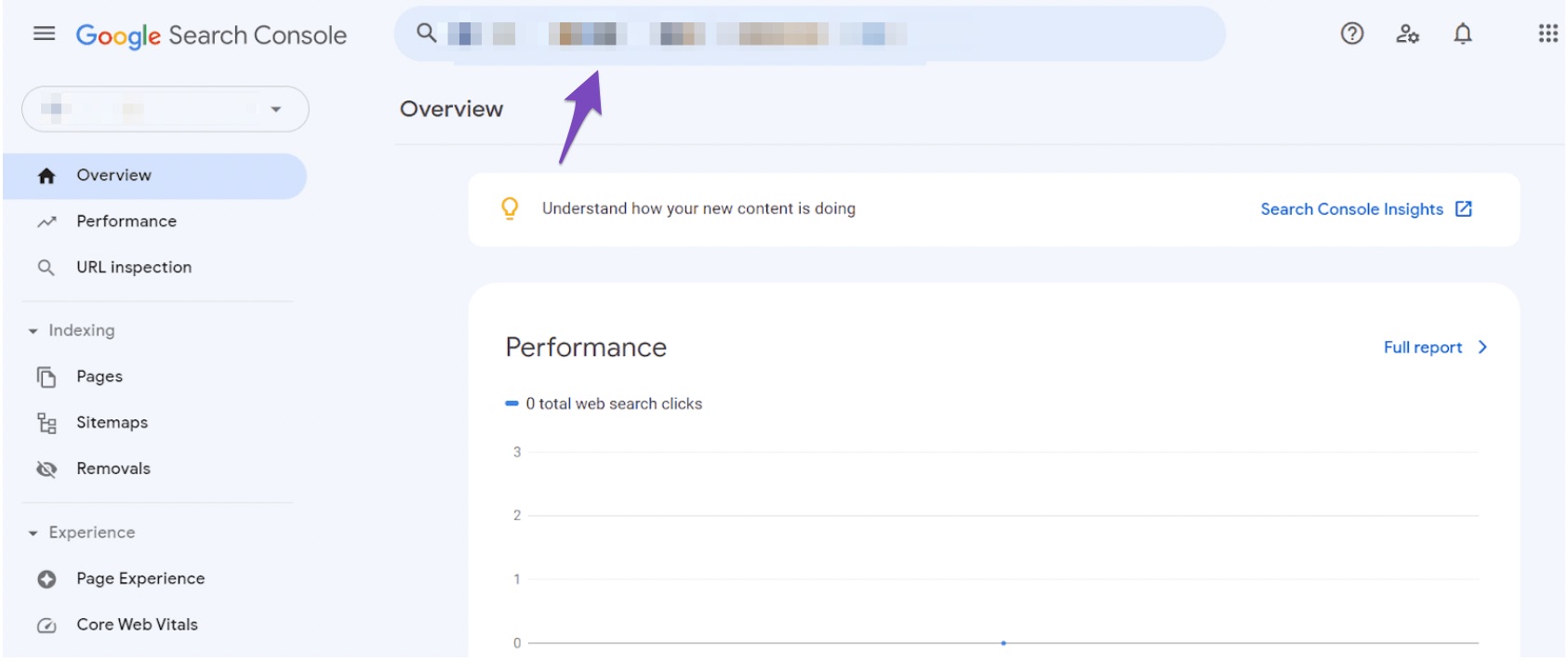 Inspect the webpage URL in Google Search Console