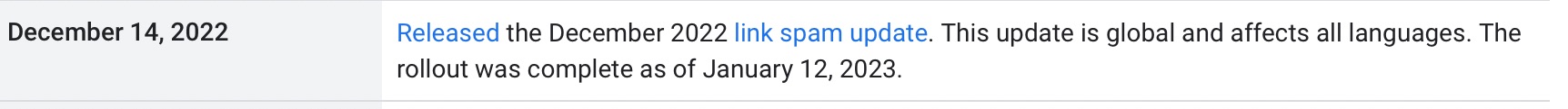 Link Spam Update