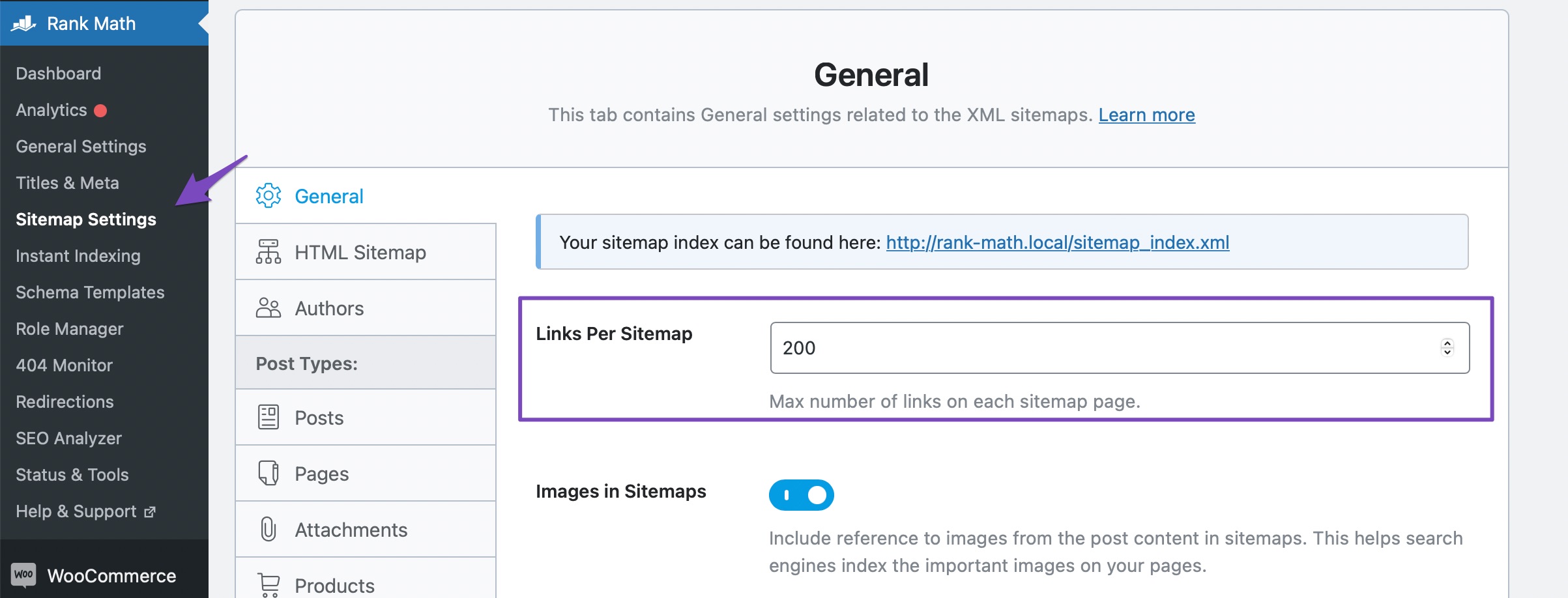 Links Per Sitemap