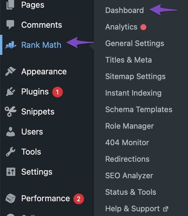 Head Over To Rank Math's Dashboard