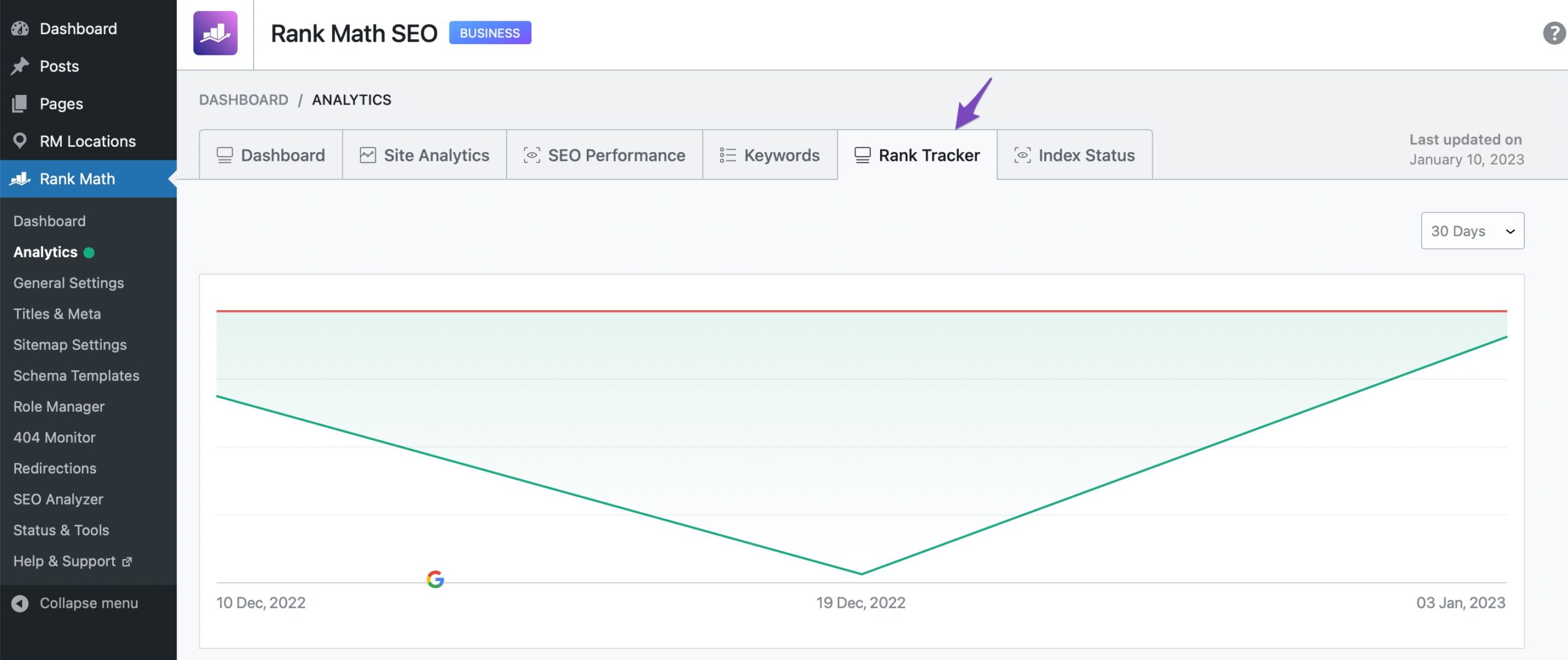 Navigate to Rank Tracker