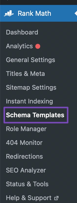 Access Rank Math Schema Templates