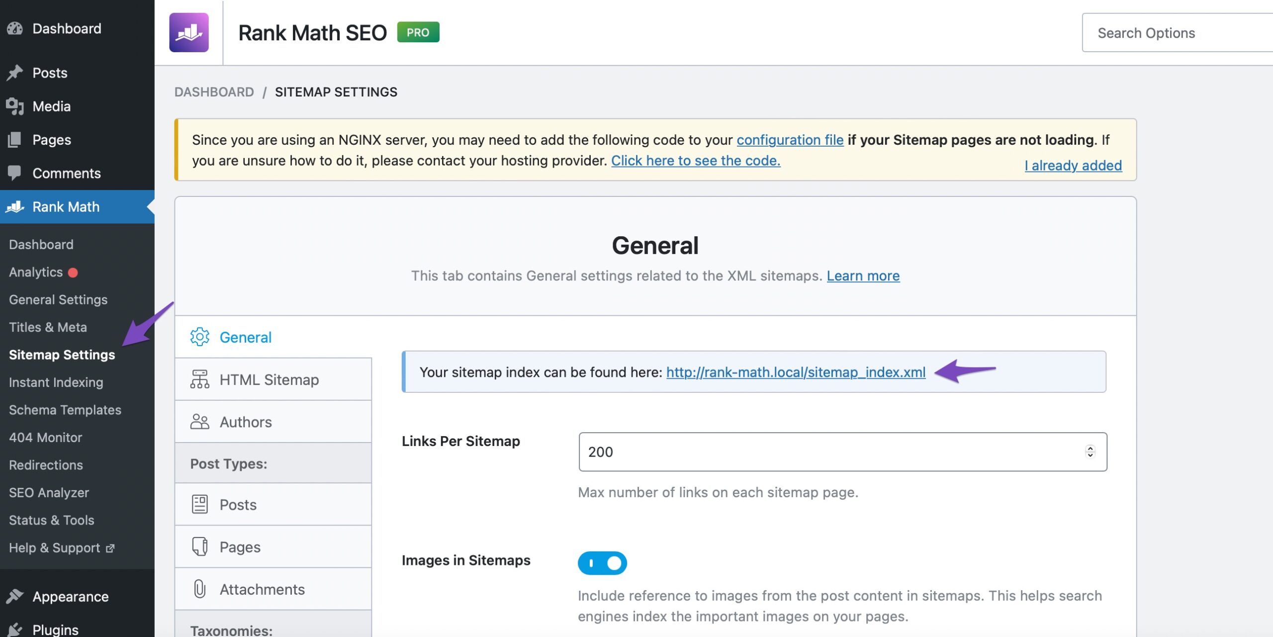 Navigate to your sitemap index URL