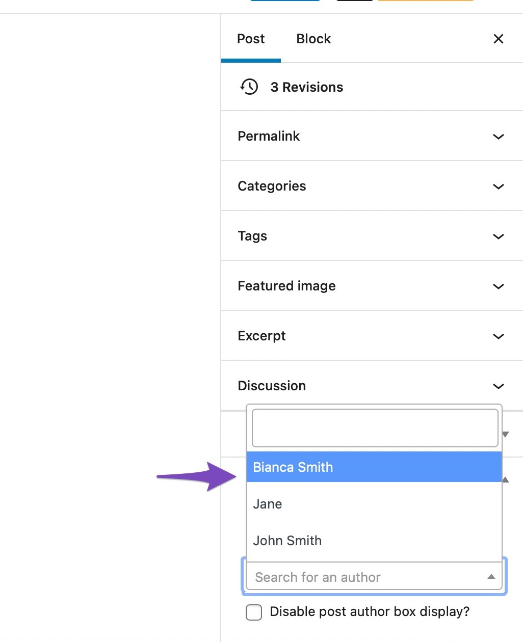 add multiple authors from the drop-down menu