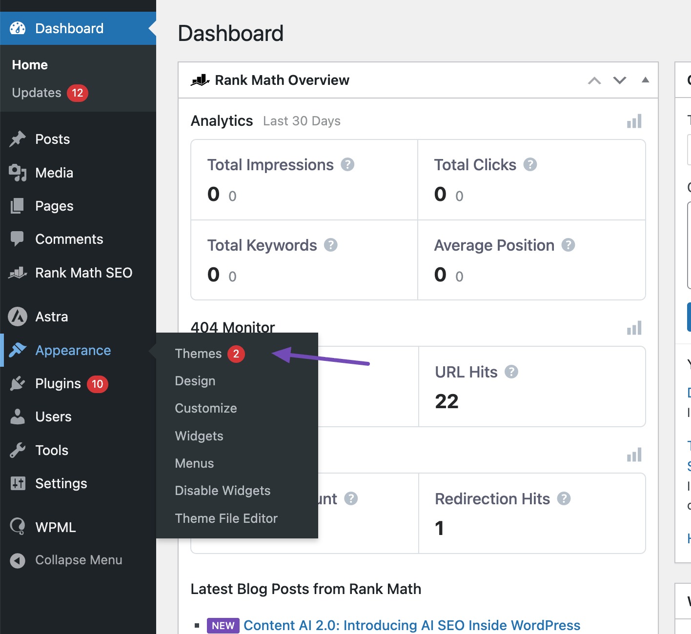 Navigate to Themes section