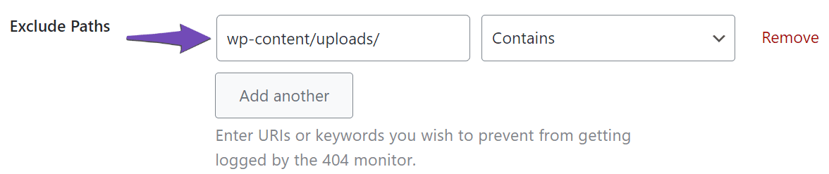 404 Monitor Exclude Paths example in Rank Math