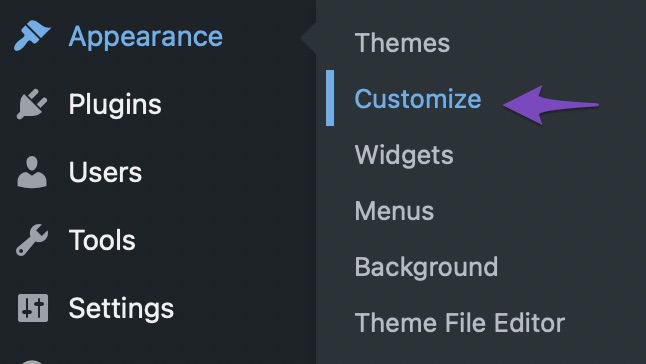 change the logo using the customize settings