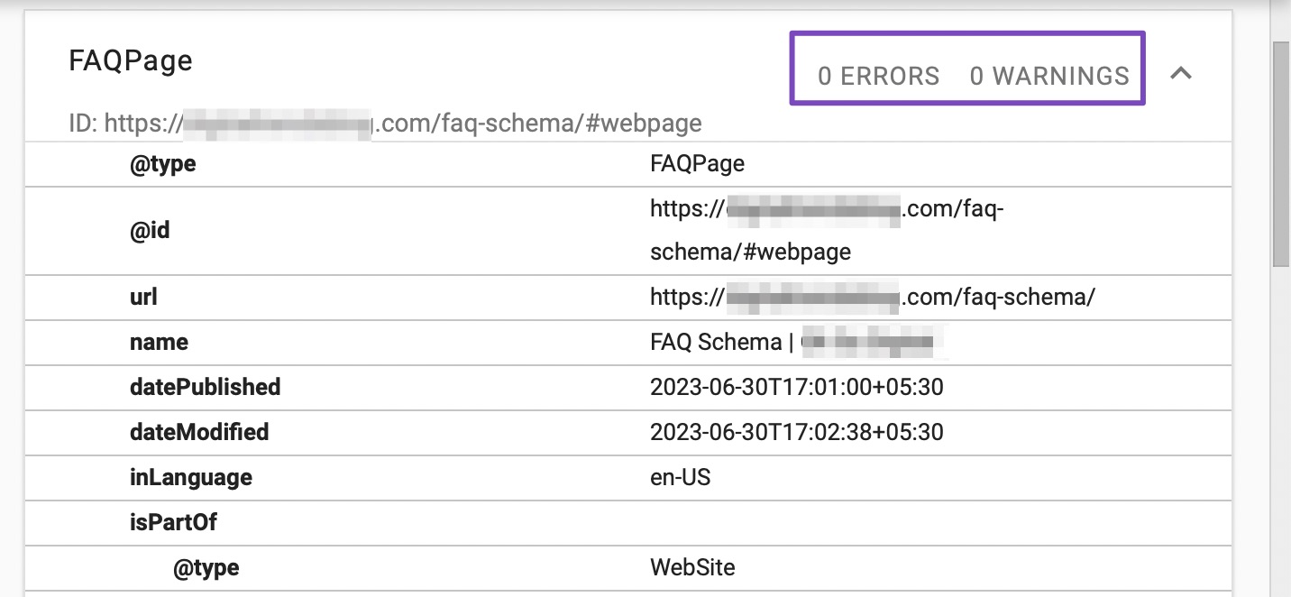 FAQ Schema with no errors