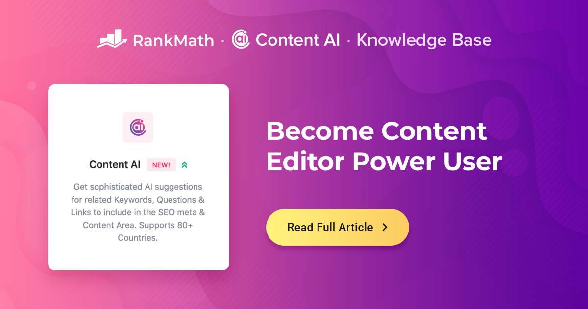 How to a Content Editor Power User » Rank Math