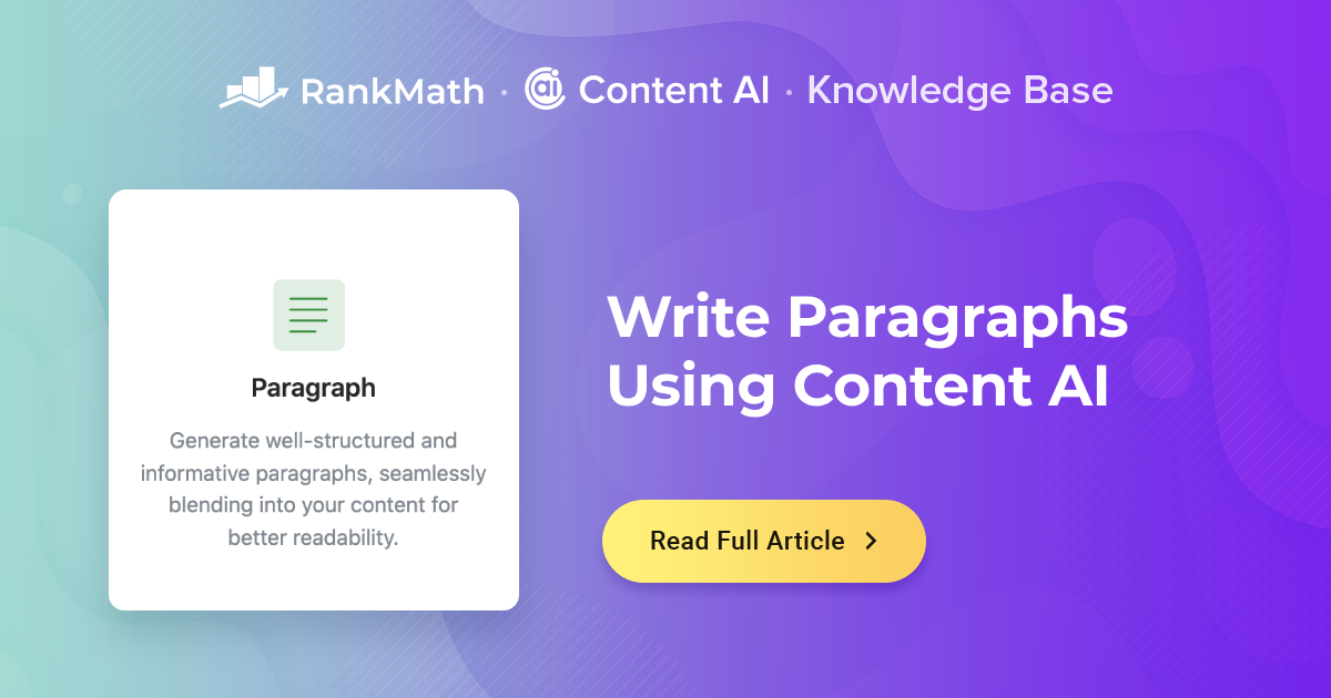 How To Write A Paragraph With Content AI » Rank Math