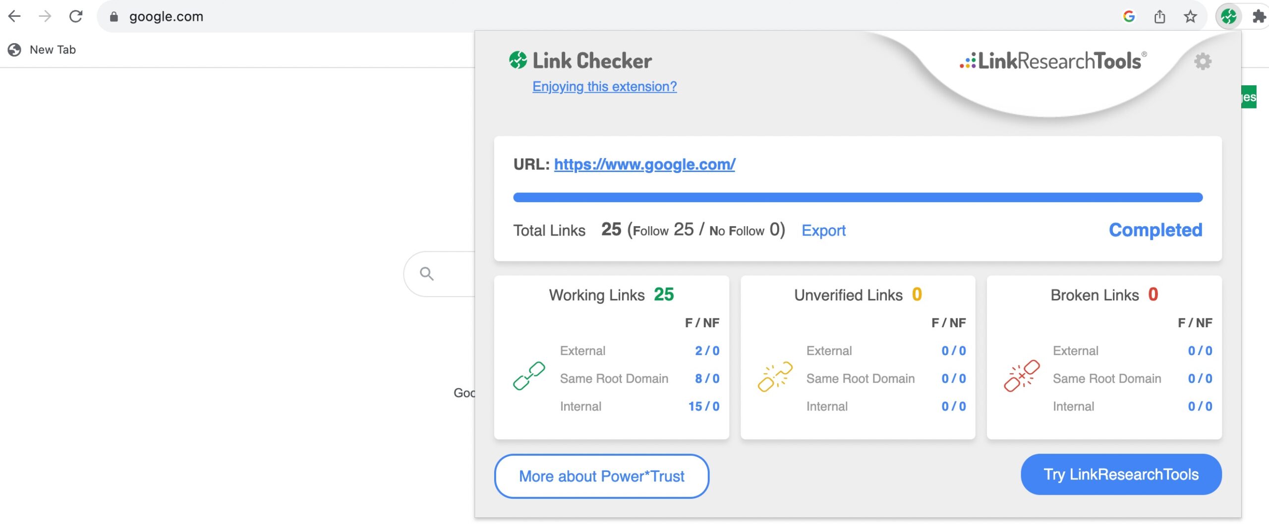 Backlink Checker extension