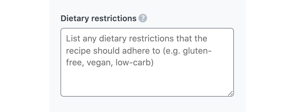 Dietary restrictions