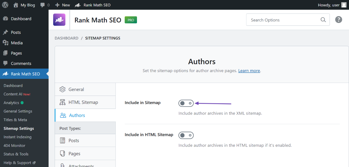 Disable Include in Sitemap