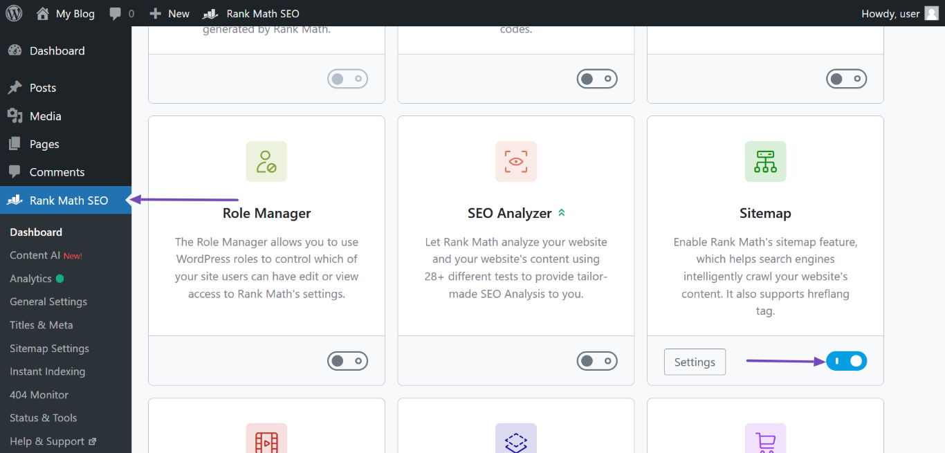 Ensure the sitemap module is enabled